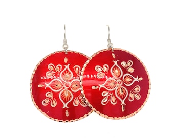 Flower Shields Medium - Metallic Red