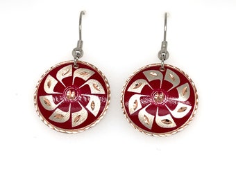 Shield Earring - red