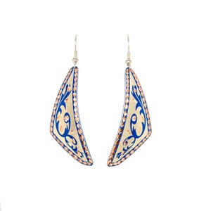 Triangle Earrings - Silver & Blue
