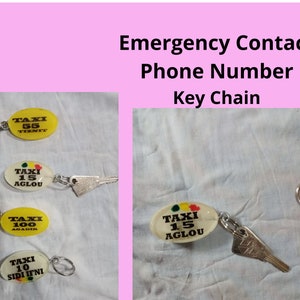 Emergency Contact Phone Number - If Found Please Text Custom Tag - Number Tag Keyring - School Bag - - Phone Number - Contact Information