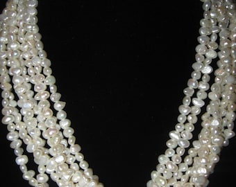 Freshwater pearl silver necklace