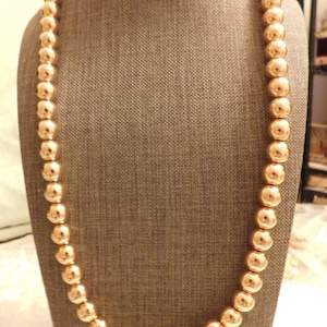 Vintage Vendome signed gold beaded necklace