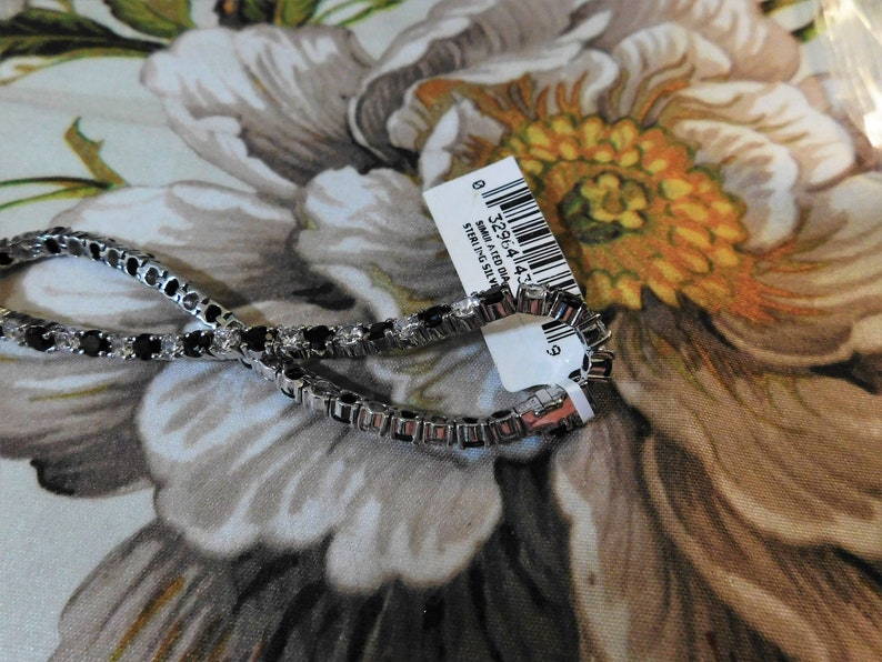 Silver Diamond Lux Lab Created Sapphire and Cz Tennis Bracelet