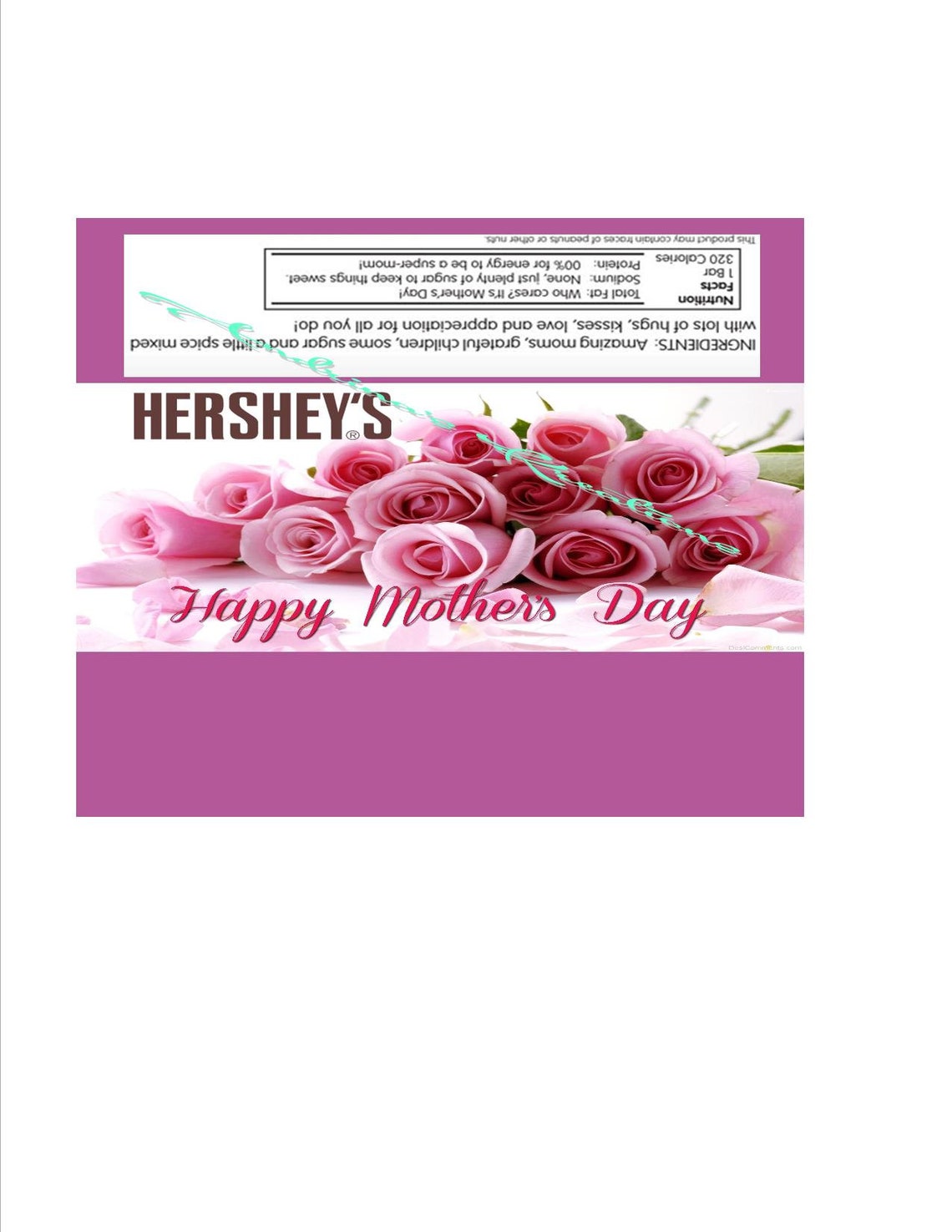 Mother's Day Hershey Bar Label Pdf File Etsy