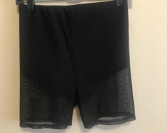 pinstripe biker shorts
