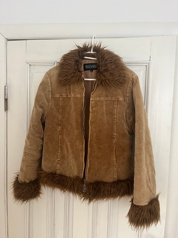 Vintage Corduroy Faux Fur Trim Jacket - Gem