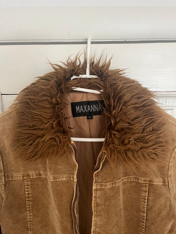 Vintage Corduroy Faux Fur Trim Jacket Gem