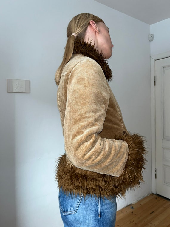 Vintage Corduroy Faux Fur Trim Jacket Gem