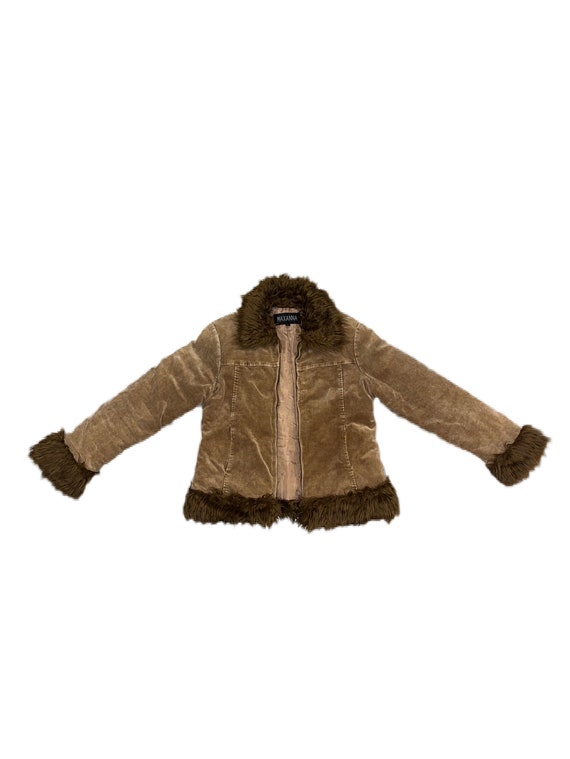 Vintage Corduroy Faux Fur Trim Jacket Gem
