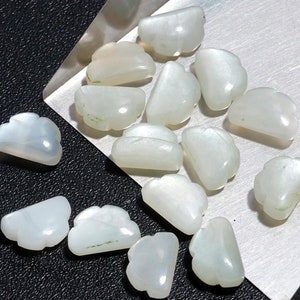 Natural White Moonstone Cloud Shape Beads, AAA Moonstone Cloud Shape Briolettes, Smooth Hand Carved Gemstone, Cloud Shape Charm Beads, 12 MM