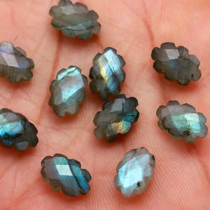 Natural Labradorite Clouds Shape Beads, Faceted Flashy Labradorite Cloud Shape Beads, Carved Cloud Shape Charms, 12 MM, Loose Briolettes
