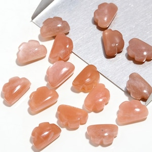 Amazing Natural Peach Moonstone Clouds Shape Beads, AAA Moonstone Smooth Cloud Shape Stones, Carved Cloud Charms, 12 MM, Loose Briolettes