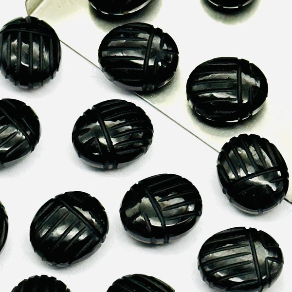 Natural Black Onyx Scarab Shape Gemstone Beads, Black Onyx Beetle Face Carving Beads, Animal Carvings Gemstone Charm Beads, 10X12 MM