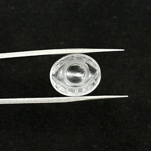 Natural Crystal Quartz Evil Eye Beads, Hand Carved Gemstone Beads, Loose Oval Eye Beads, Evil Eye Charm Beads, Loose Carving Beads 10X12 MM