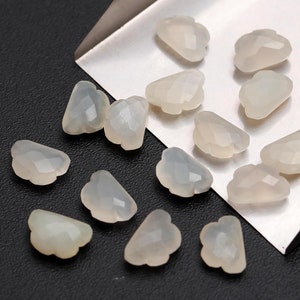 Natural White Moonstone Clouds Shape Beads, AAA Moonstone Faceted Cloud Shape Beads, Carved Cloud Charms, 12 MM, Loose Carved Briolettes