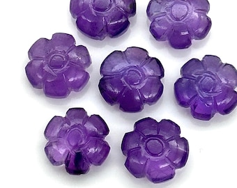 13.25 CTS アメジスト フラワー カービング セット 3 個 CG-2694