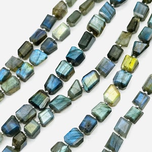 Natürliche auffällige Labradorit facettierte Trommelperlen ~ Labradorit Nuggets Form Edelstein Perlen ~ Fancy Schmuck machen Großhandel Perlen ~ 8 &quot;Zoll