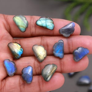Natural Labradorite Smooth Cloud Briolette&#39;s, Flashy Labradorite Cloud Shape Beads, Hand Carved Cloud Charms, Craft Making Beads, 16X10 MM