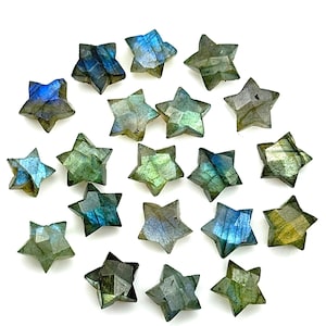 Briolettes de labradorita con forma de estrella AAA, cuentas de labradorita natural, cuentas facetadas de labradorita, mini dijes de 8 mm