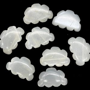 Natural White Moonstone Clouds Shape Beads, Flashy Moonstone Cloud Shape Stone, Smooth Gemstone For Jewlery 17X12 MM, Hand Carved Clouds
