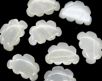 Natural White Moonstone Clouds Shape Beads, Flashy Moonstone Cloud Shape Stone, Smooth Gemstone For Jewlery 17X12 MM, Hand Carved Clouds