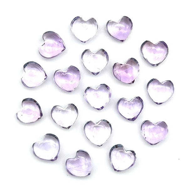 Natural Pink Amethyst Heart Shape Briolette's, AAA Amethyst Heart Shape Smooth Gemstone Beads, Loose Wholesale Heart Charm Beads, 8 MM