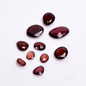 2 pcs A-one Quality Mozambique Garnet freeform Rosecut, faceted rosecut, gemstone for jewelry, jewelry making rosecut 7X5 9X5  mm