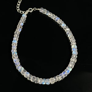 Top Quality Rainbow Moonstone Beads Bracelet, Natural Blue Flash Beads Bracelet, White Rainbow Bracelet, Gemstone Silver Anklet For Girls