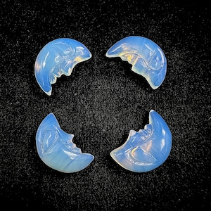 Natural Flashy Opalite Moon Face Carving, The Piece of Moon, 18X13 MM, Jewelry Making Carved Gemstone, Carved Face Crystal, Face Charm