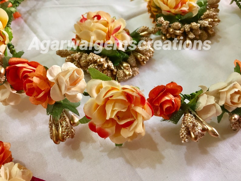 Wedding jewellery set indian jewellery for haldi flower crown set Indian jewellery indian jewellery mehndi Handmade flower jewellery
