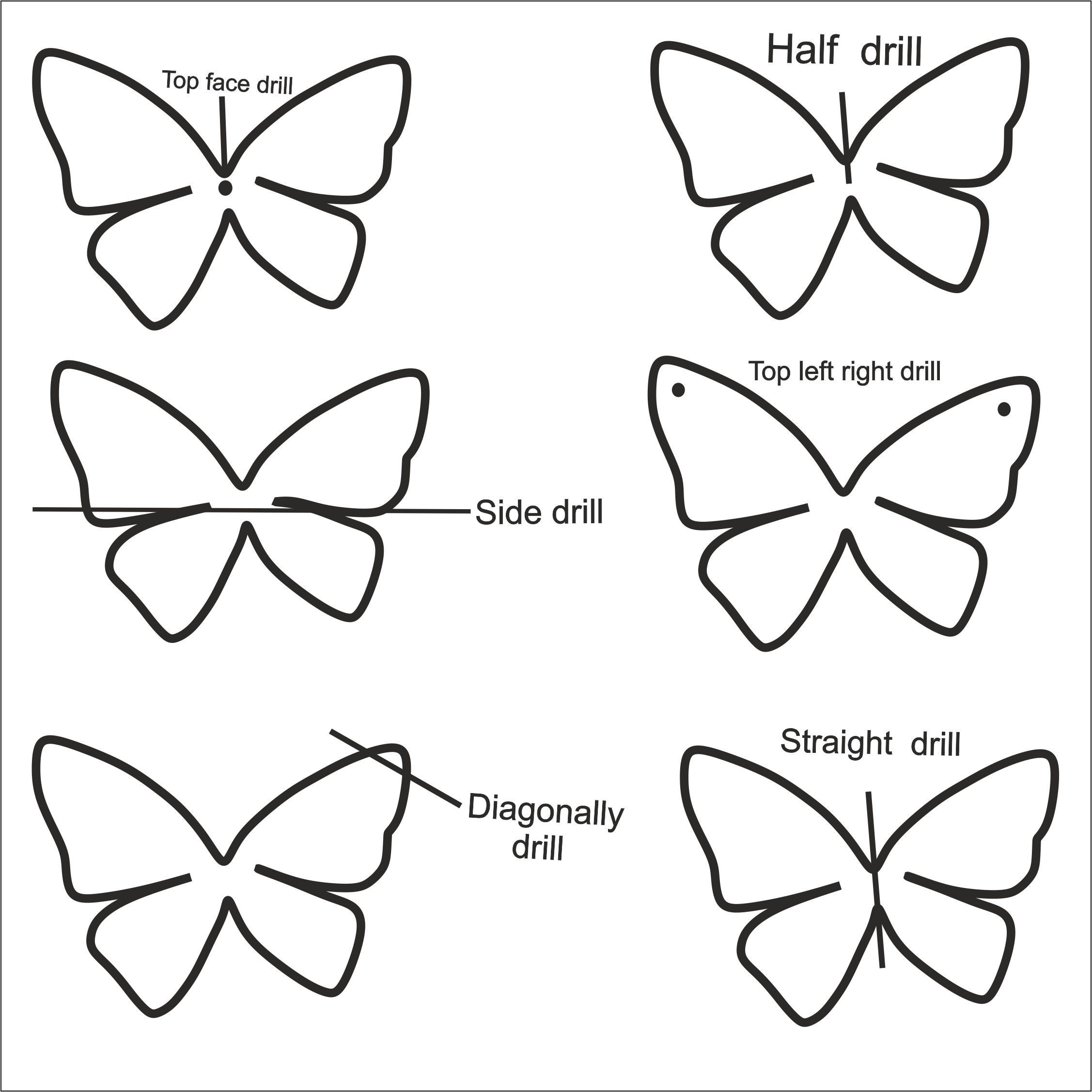 2、3、4、5 個のスモーキークォーツ バタフライ シェイプ