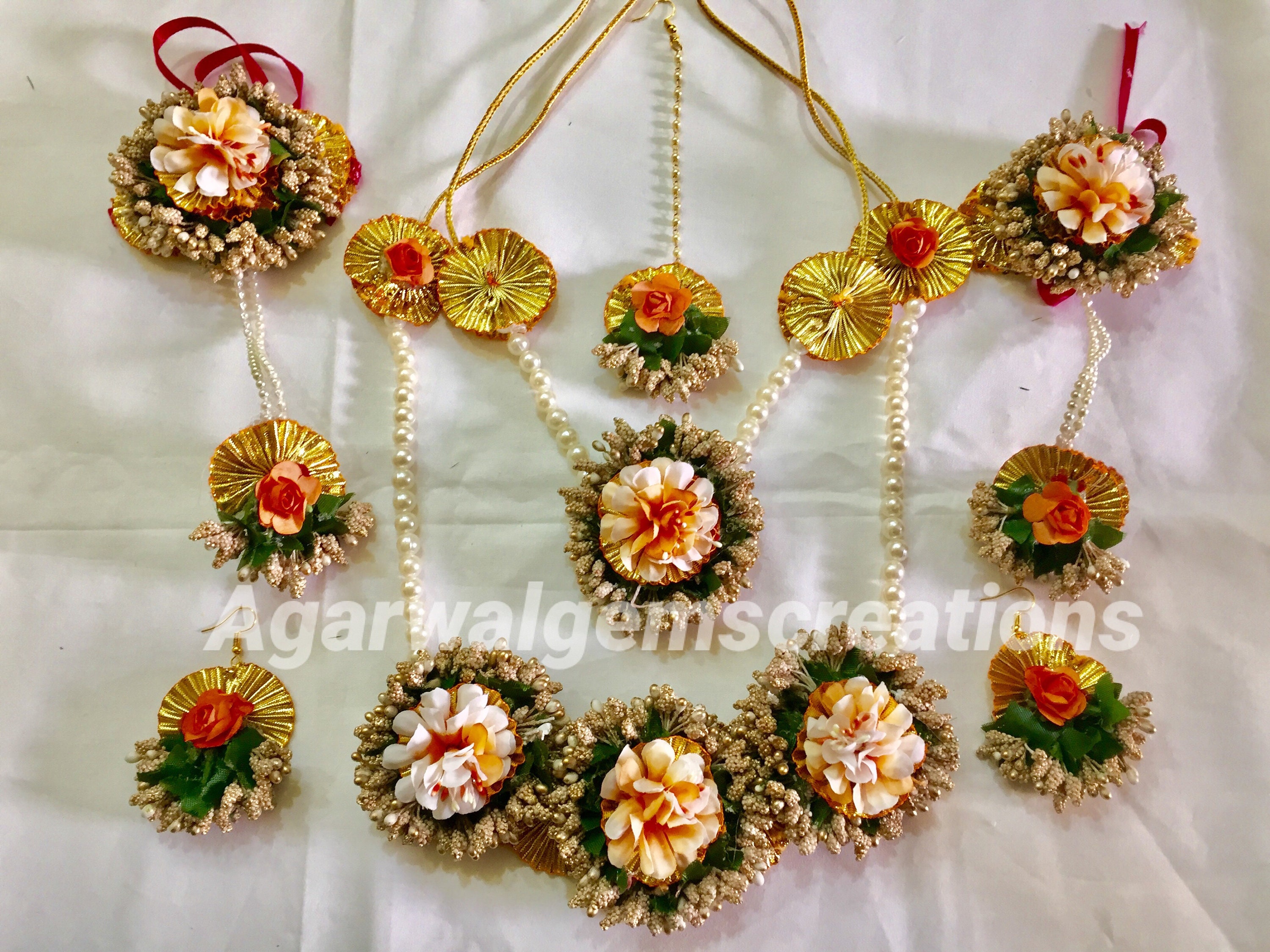 Handmade Flower Jewellery Indian Jewelry for Haldi Flower Etsy