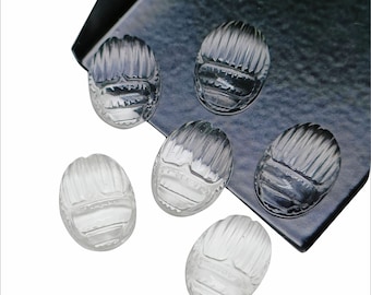 1,2,3,4,5,6 pcs Natural Crystal Quartz Scarab Face Carved Gemstone, Fancy Shape Scarab Carving, Hand Carved Gemstone for Jewlery 16X12 mm