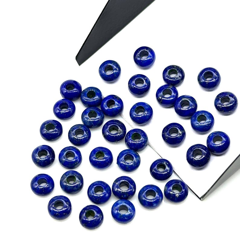 AAA Lapis Lazuli Donut Shape Beads, Natural Mini Black Onyx Donut Carving Stone, Loose Donut Shape Charm Beads, Energy Healing Stone 6MM image 8