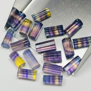2,3,4,5 pcs  100% Natural Fluoride Faceted Pipe Shape Loose Gemstone, Fluoride Loose Gemstone, Gemstone For Jewlery 10X6 mm