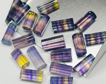 2,3,4,5 pcs  100% Natural Fluoride Faceted Pipe Shape Loose Gemstone, Fluoride Loose Gemstone, Gemstone For Jewlery 10X6 mm