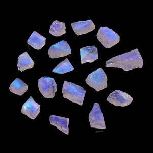 Dazzling AAA Quality 100% Natural Flashy Blue Rainbow Moonstone Rough Loose Gemstone, Raw Crystals, Lot For Jewelry 8x12 15x18