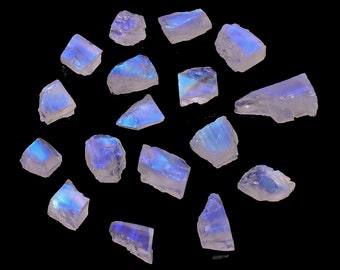 Sublime Gifts Rainbow Moonstone Crystal Healing Gemstone Natural Rough & Polished one face Stone Specimen 
