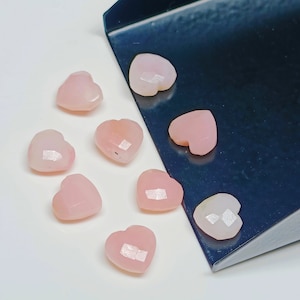Natürliche Pink Opal Herzform Edelstein Perlen, handgeschnitzte facettierte Herz Edelstein, Herz Brioletten, lose Edelstein für die Schmuckherstellung 8 MM
