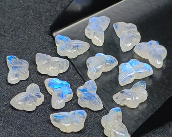 2,3,4,5,6 100% Natural Rainbow moonstone Butterfly Shape Carving, Hand carved Butterfly shape Gemstone, carved Gemstone jewelry ,12X7 mm
