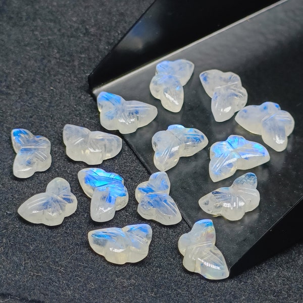 2,3,4,5,6 100% Natural Rainbow moonstone Butterfly Shape Carving, Hand carved Butterfly shape Gemstone, carved Gemstone jewelry ,12X7 mm