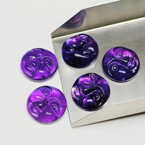 1, 2,3,4,5 Pcs 100% Natural Amethyst face Shape Carving, Hand carved face shape Gemstone, carved Gemstone jewelry Making,18 mm
