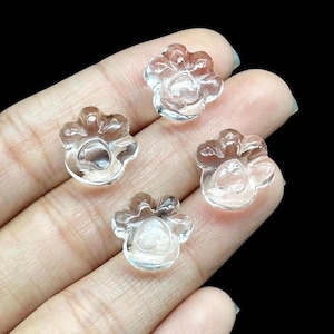 Natürliche Kristall Quarz Hund Pfote Carving, AAA + Qualität Edelstein Pfote Carving, 13 MM kleine Pfote Charm, Geschenk für Hundeliebhaber, Hund Anhänger für Geschenk