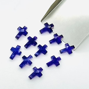 1,2,3,4,5 pcs Natural Amethyst Cross Shape Gemstone Beads, Amethyst Faceted Cross Gemstone Beads, Holy Beads For Jewelry & Carfts 15X10 MM