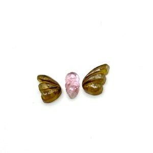 natural tourmaline Butterfly Shape Carving, Hand carved tourmaline Butterfly loose carving, carved butterfly for jewelry Making 19x9mm.