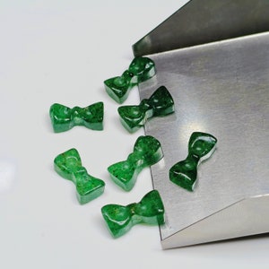 2,3,4,5 Pcs Natural Green Strawberry Hand Carved Bow Shape, Bow Shape Gemstone For Jewellery, Bow Shape Gemstone, 12X6 mm