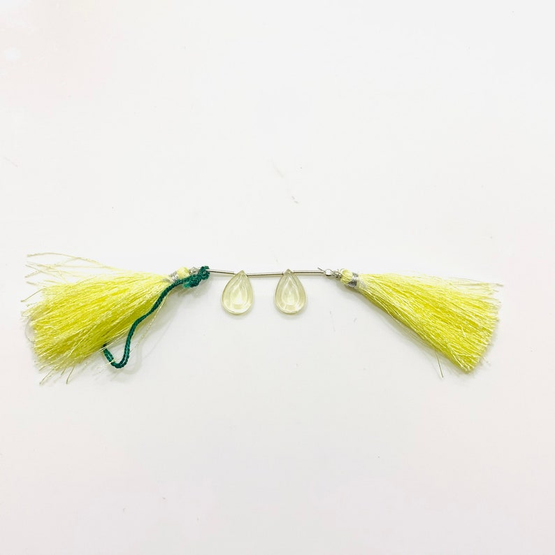 2 Pcs Strand Carved Gemstone Gemstone Beads For Jewellery LQ-25 AAA Quality 100/% Natural Lemon Quartz Pear Shape Carving Beads