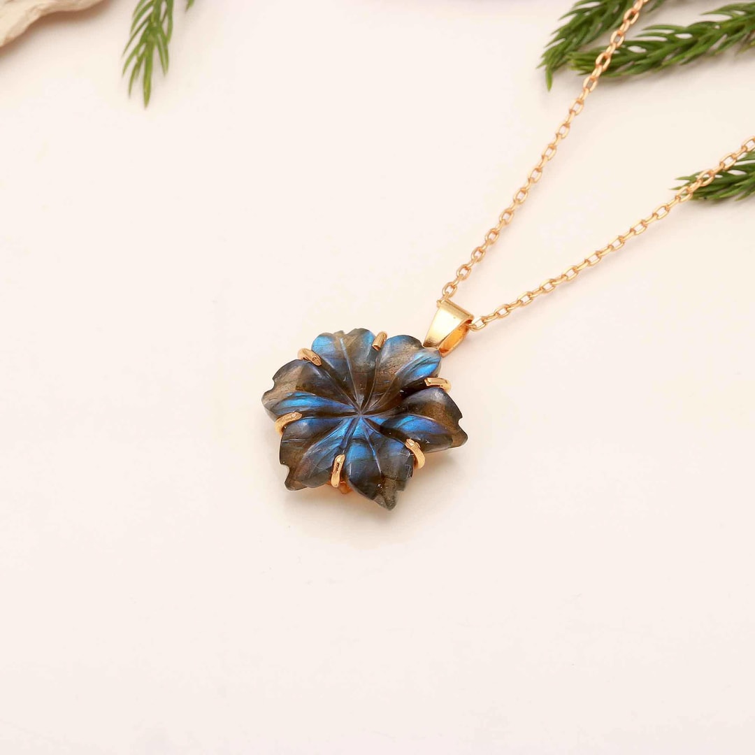 Flashy Labradorite Flower Pendant, 19 Mm Flower, Birthday Gift for Women, Handmade Flower Pendant, Healing Energy Gemstone Necklace for Her - Etsy Japan
