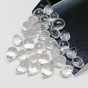 Natural Crystal Quartz Drops, Faceted Crystal Quartz Drop Beads, Crystal Quartz Teardrop Shape Gemstone Beads, 3X5- 5X7 MM, Crystal Drops