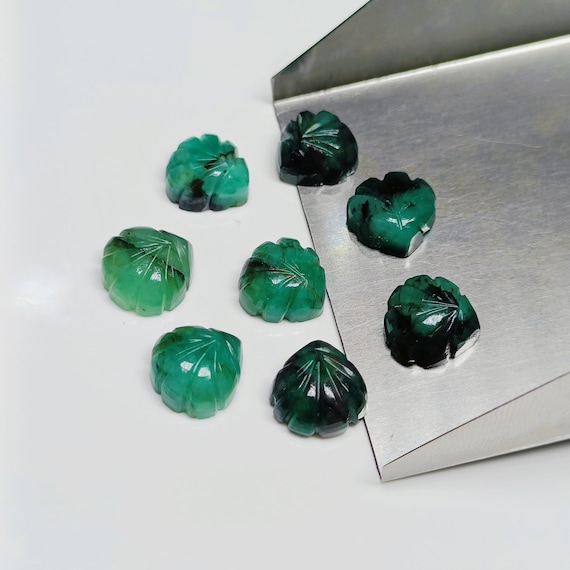 2,3,4,5 Pcs Natural  Emerald Hand Carved Shell Shape Gemstone, Hand Carved Ocean Shell Beads For Jewelery making , Craft Supply 10mm